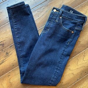 JCREW 9” Mid Rise Toothpick Jean Size 26